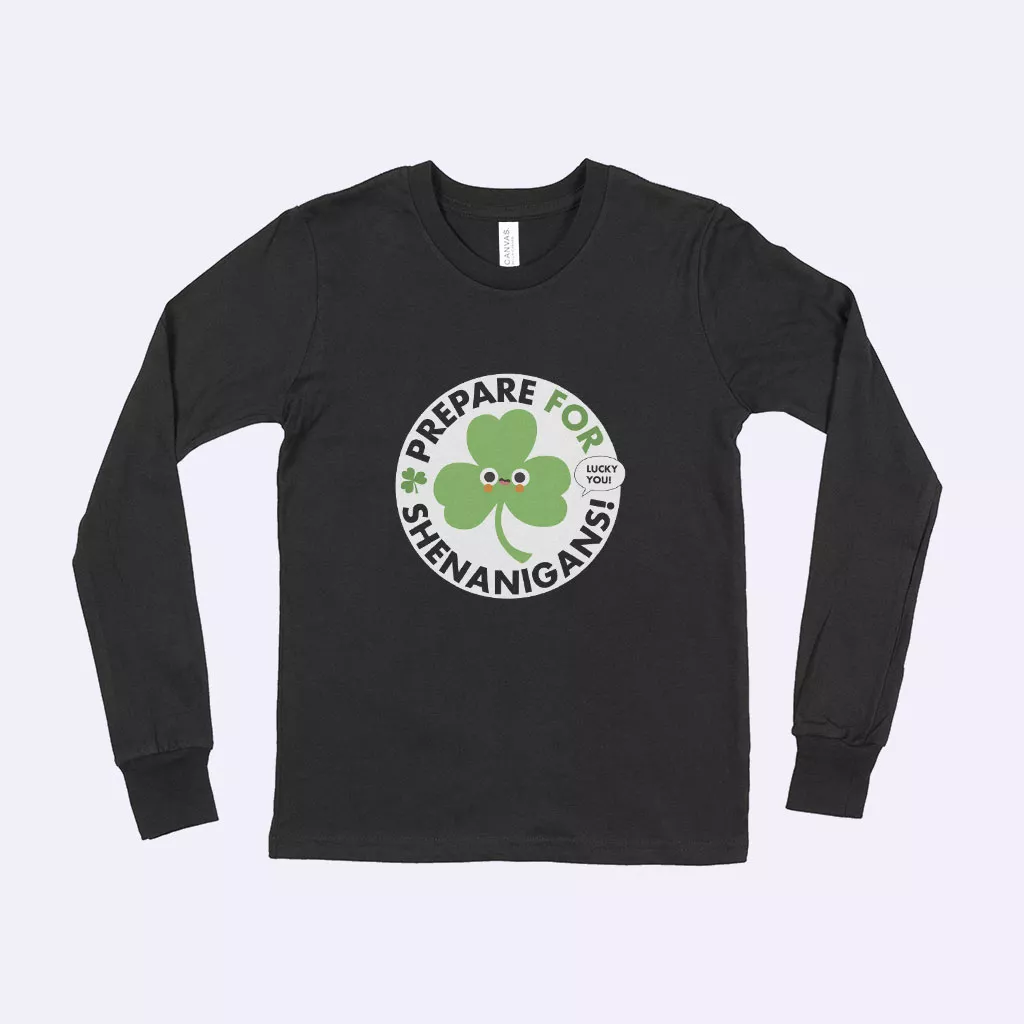 Prepare For Shenanigans St. Patrick’s Day Long Sleeve Kid T-Shirt