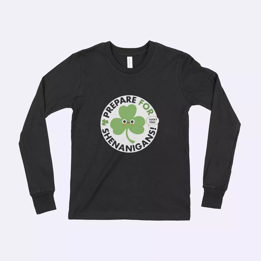Prepare For Shenanigans St. Patrick’s Day Long Sleeve Boy Tee Shirt