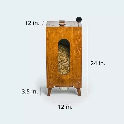 Wooden Large-Capacity Pet Food Storage and Feeding Station for Dogs and Cats