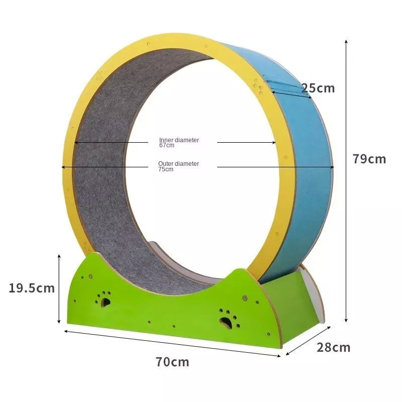 The Size of Wooden Cat Fitness Treadmill Wheel