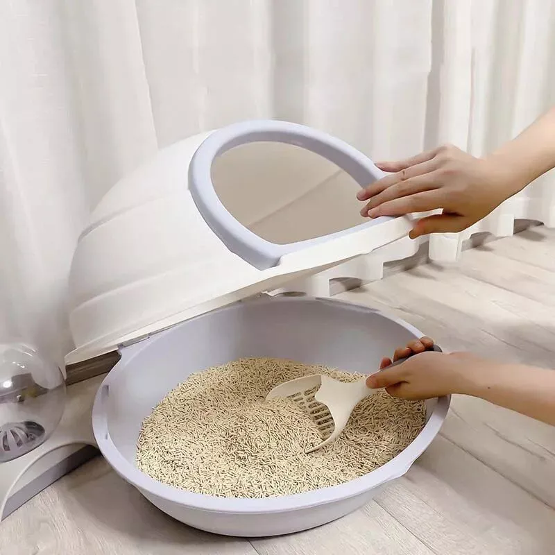Ease of Cleaning Space Capsule Cat Litter Box