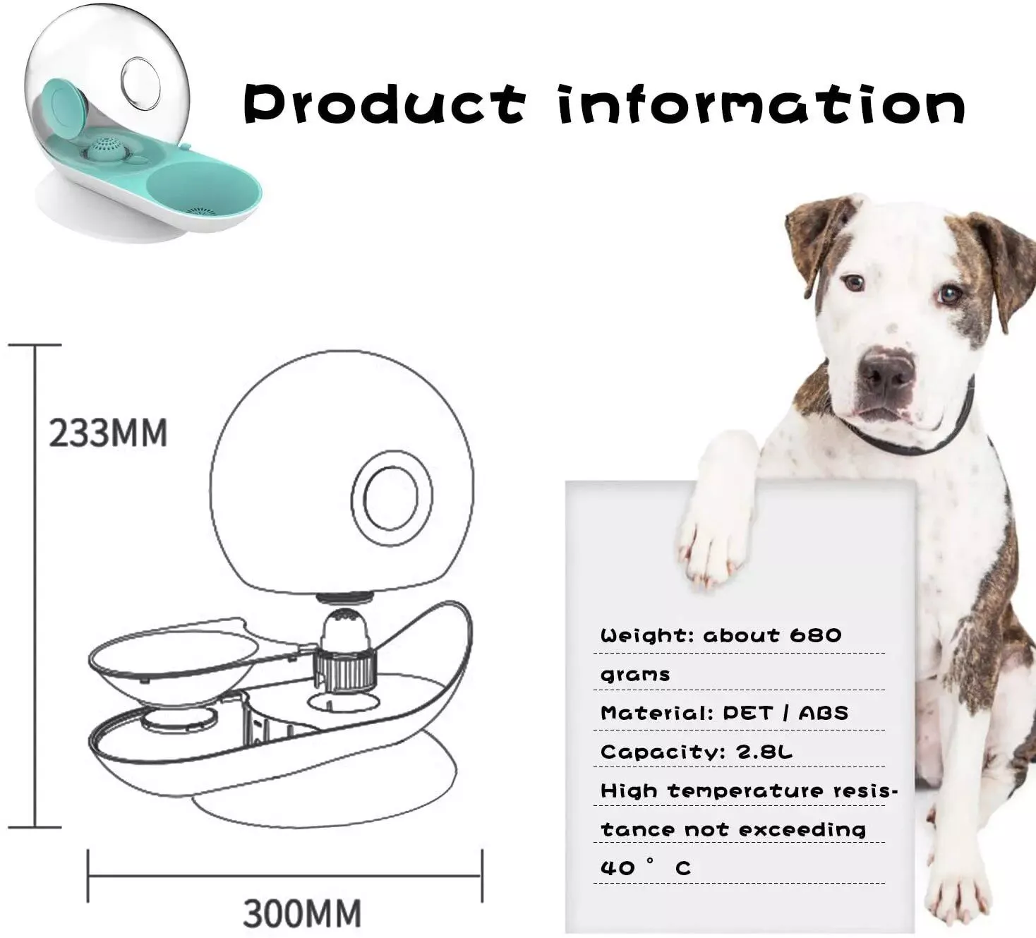 Product Information of Automatic Snail-Design Cat Water Fountain