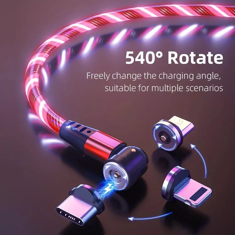 360°+180° Rotatable Luminous Magnetic Charger Cable