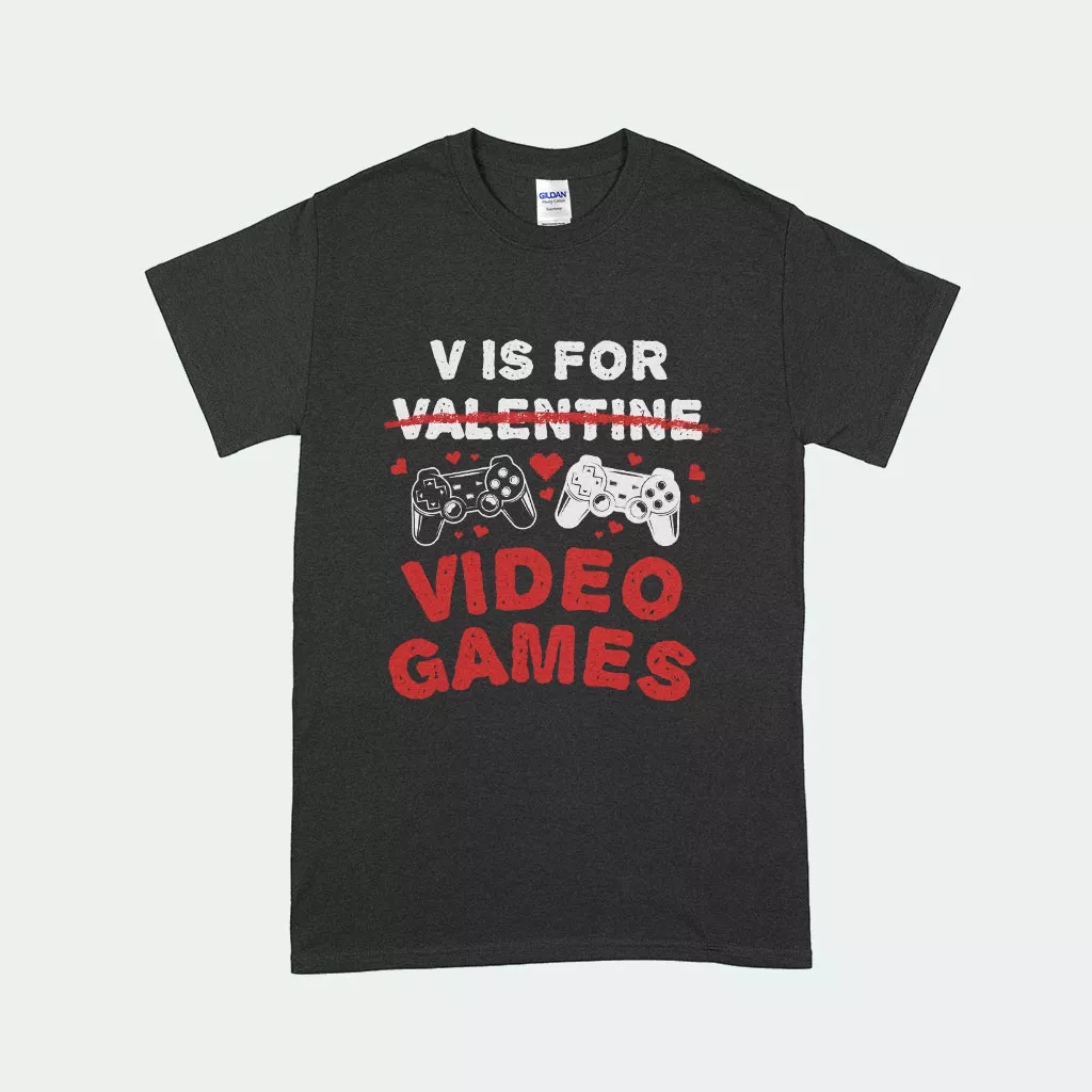 V is for Video Game Valentine T-Shirt
