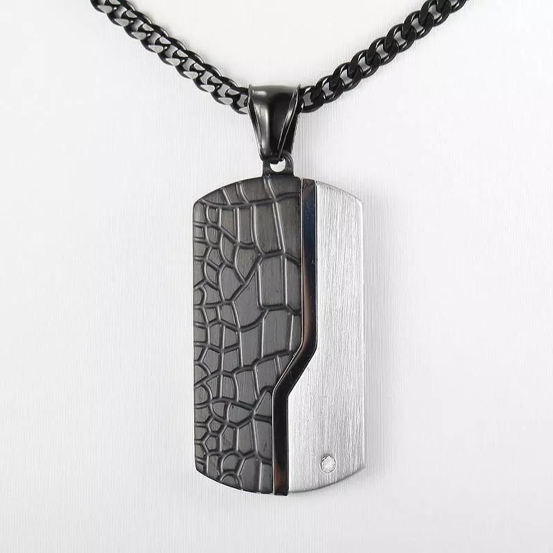 Stainless Steel Shield Pendant Necklace