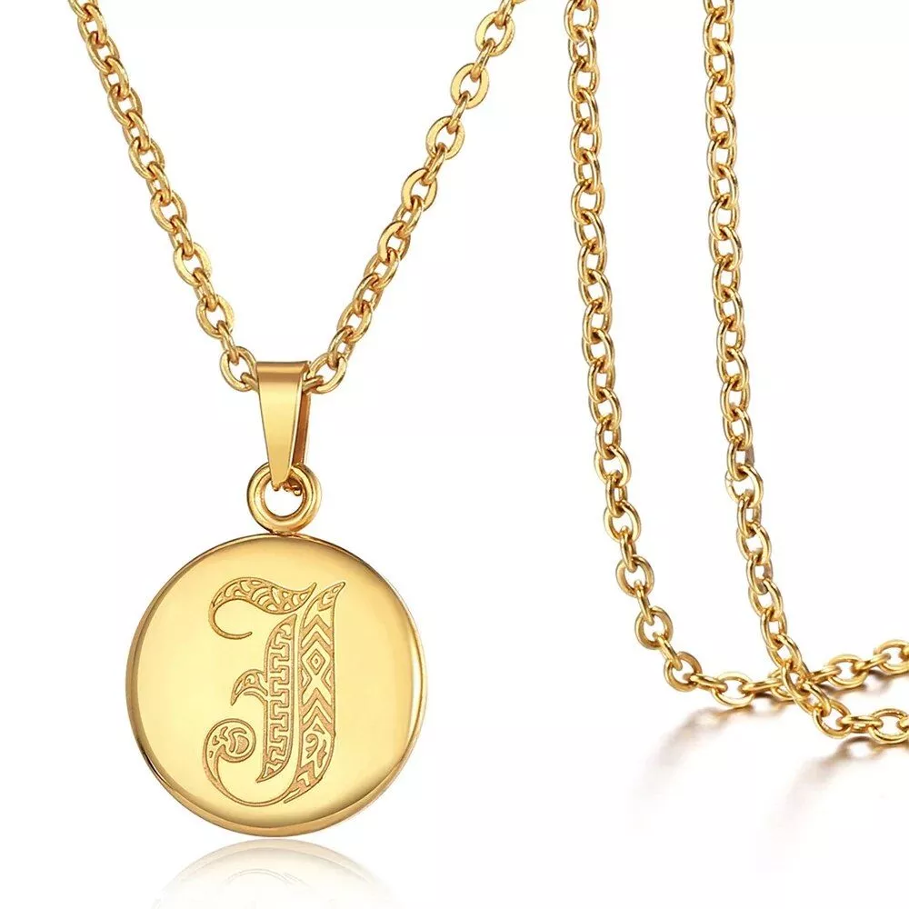 Gold Color Stainless Steel 26 Letters Necklace