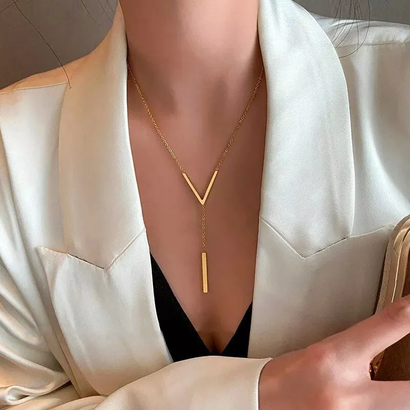 Gold-Toned V-Necklace