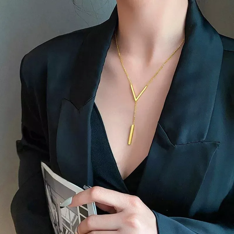 Elegant Gold-Tone V-Shaped Jewelry