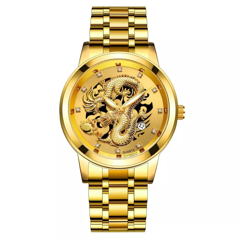 Gold Dragon Calendar Watch