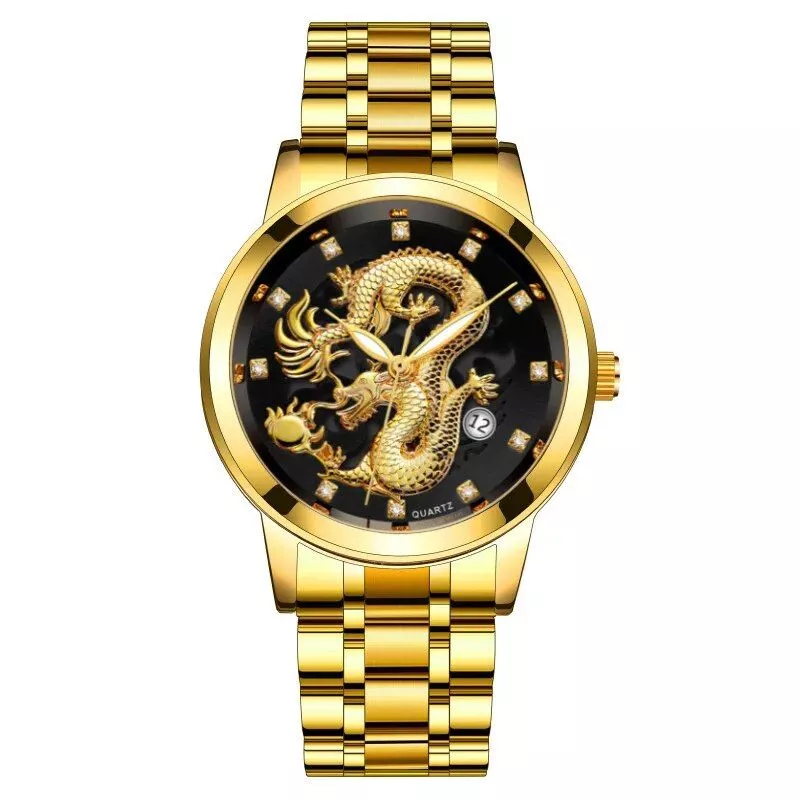Men's Luxury Dragon Quartz Timepiece