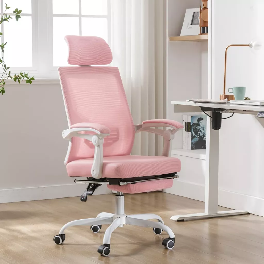 Ergonomic Mesh Office Chair with Adjustable Footrest and Headrest