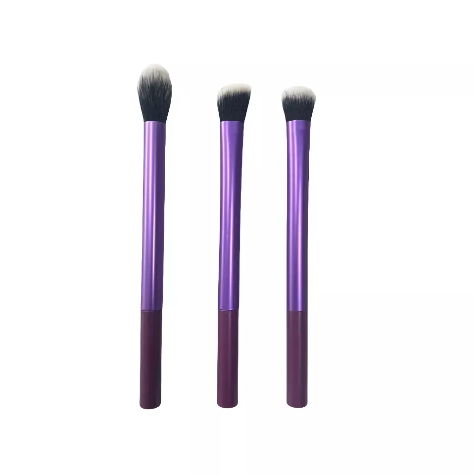 Three Color Flawless Base Makeup Brush Set for Concealer, Eye Shadow, and Blusher