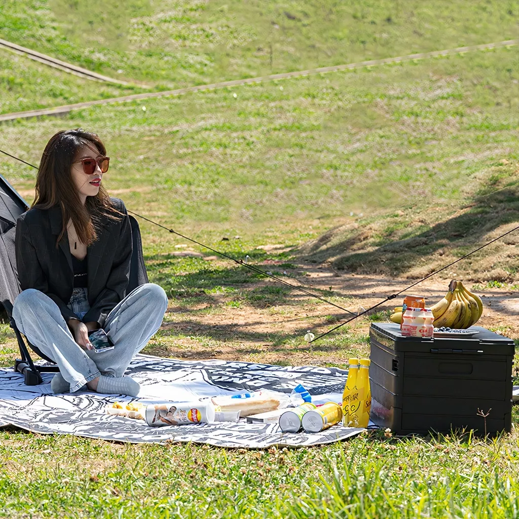 60L Portable Folding Storage Box for Outdoor Camping & Picnic