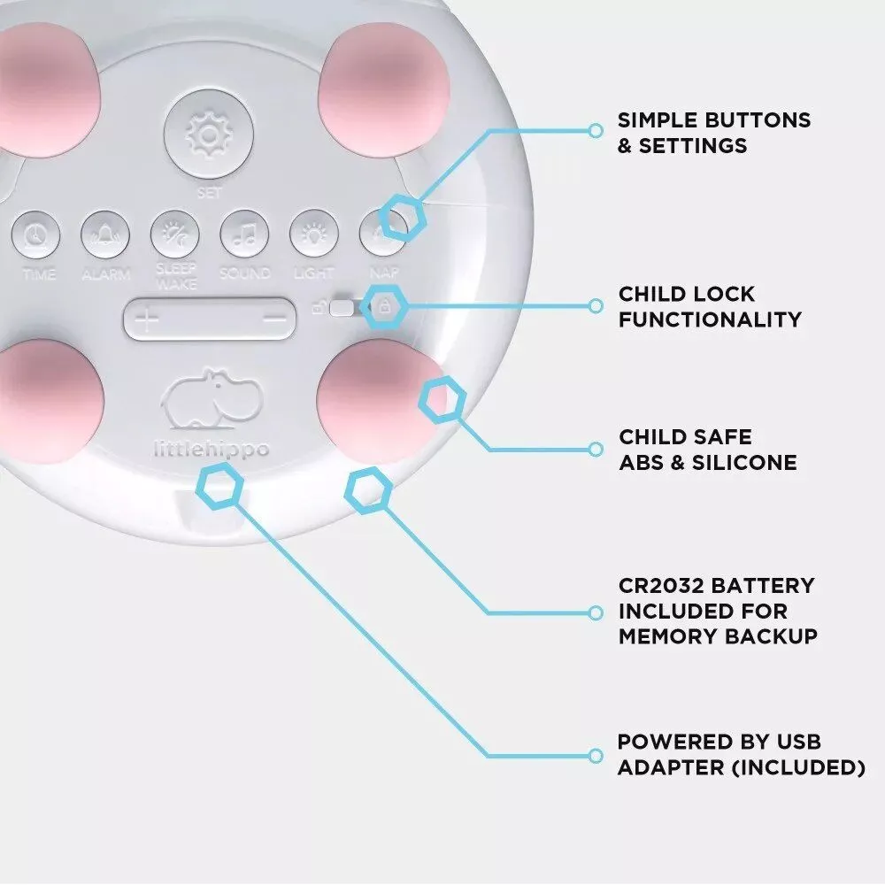 Kid’s Sleep Trainer and Night Light Alarm Clock with Sleep Sounds