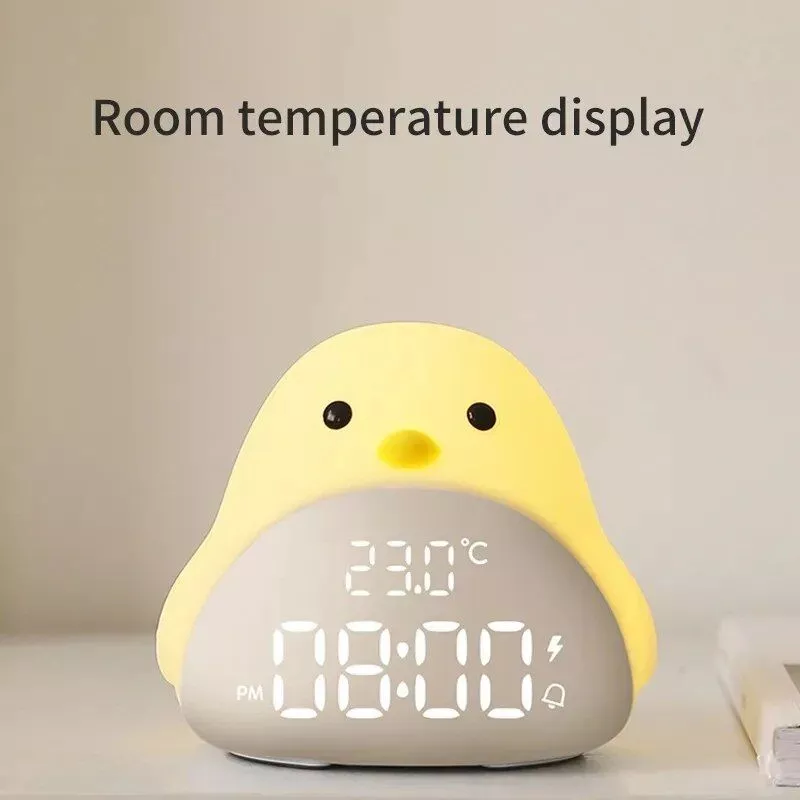 Time Bird Night Light & Alarm Clock: Cartoon Cute Silicone Touch Lamp for Kids