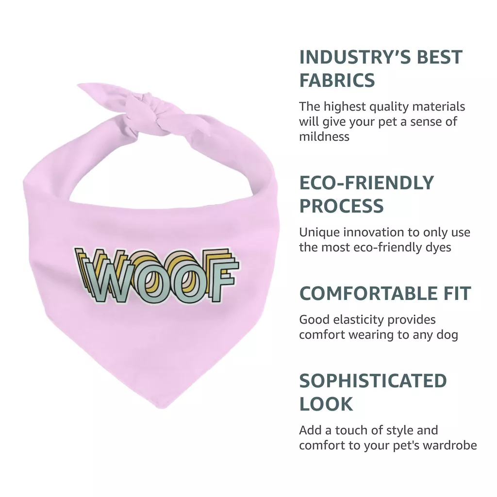 Woof Pet Bandana – Word Art Dog Bandana – Beautiful Pet Scarf