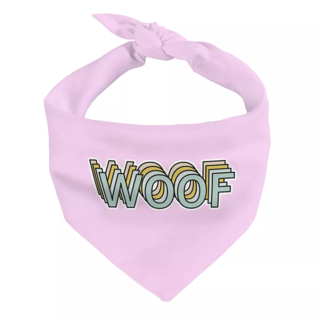 Woof Pet Bandana – Word Art Dog Bandana – Beautiful Pet Scarf