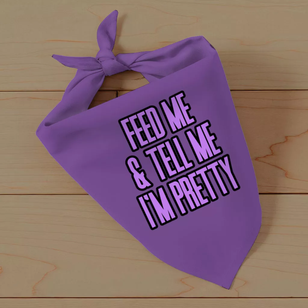 Feed Me Pet Bandana – Word Design Dog Bandana – Dog Theme Pet Scarf