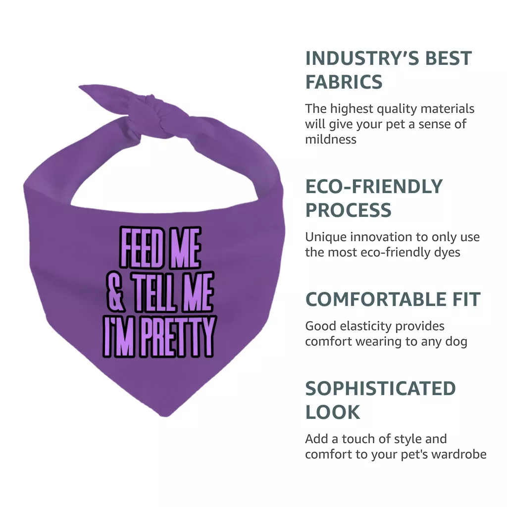 Feed Me Pet Bandana – Word Design Dog Bandana – Dog Theme Pet Scarf