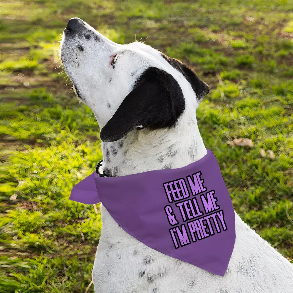 Feed Me Pet Bandana – Word Design Dog Bandana – Dog Theme Pet Scarf