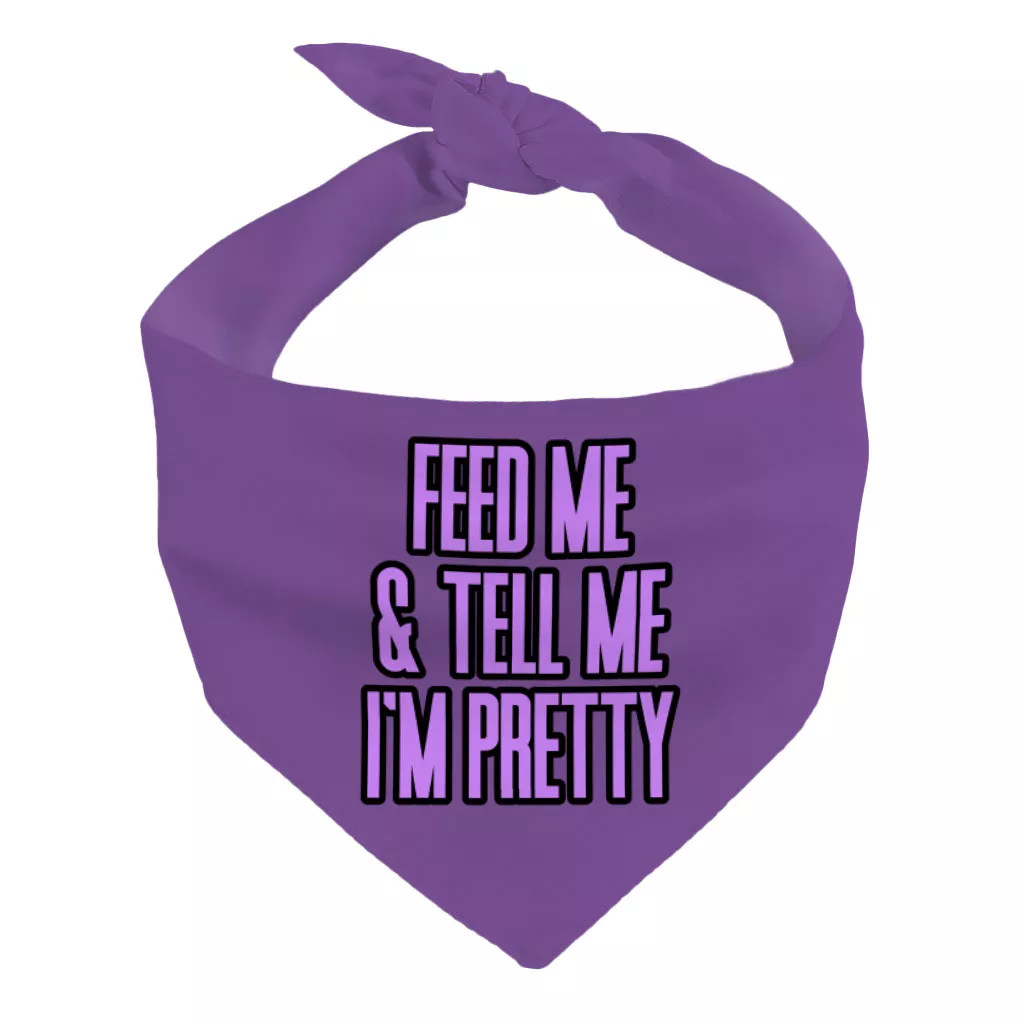 Feed Me Pet Bandana – Word Design Dog Bandana – Dog Theme Pet Scarf
