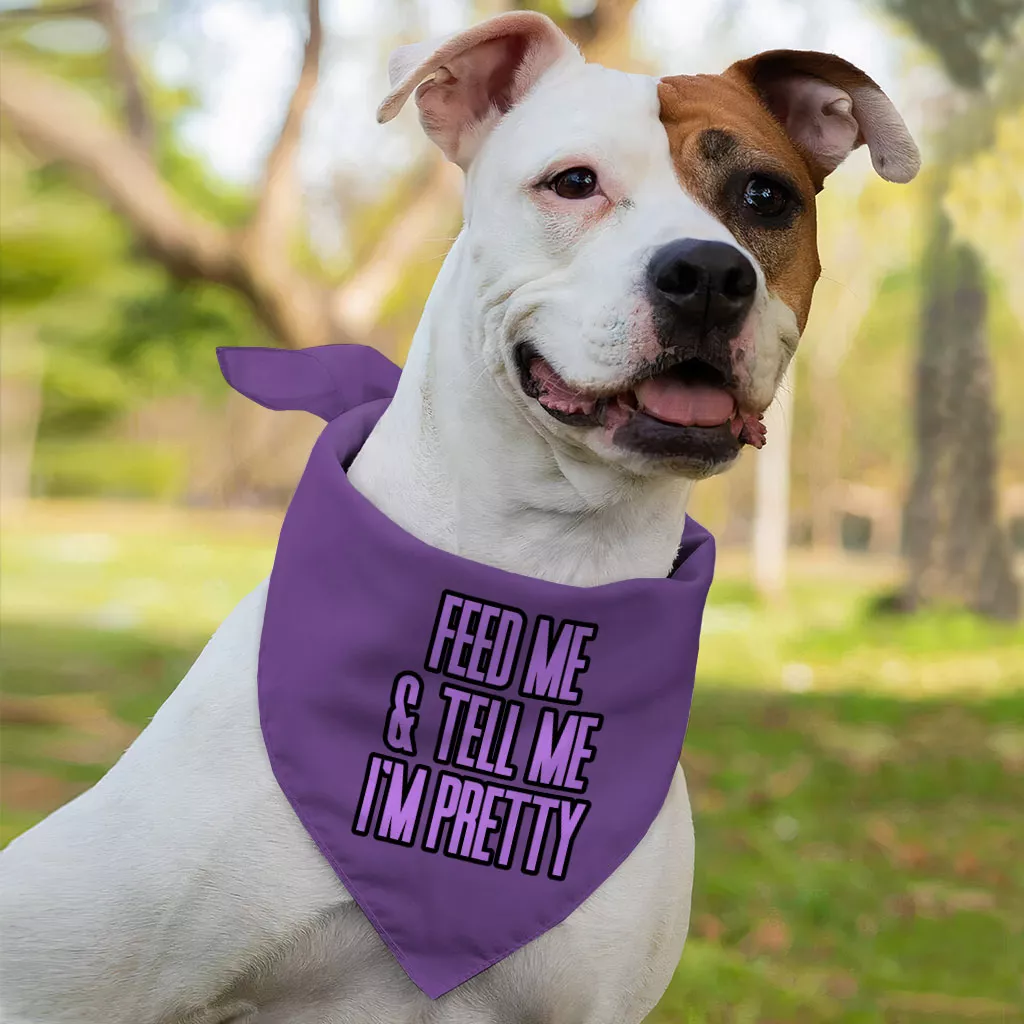 Feed Me Pet Bandana – Word Design Dog Bandana – Dog Theme Pet Scarf