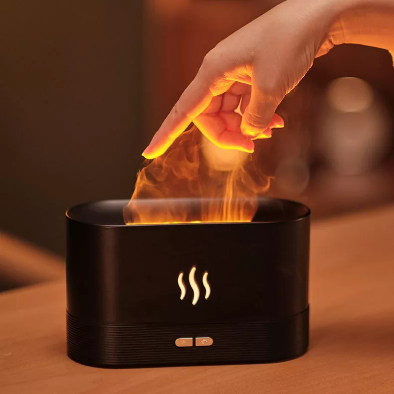 Aroma Diffuser Ultrasonic Cool Mist Maker with LED Flame Effect