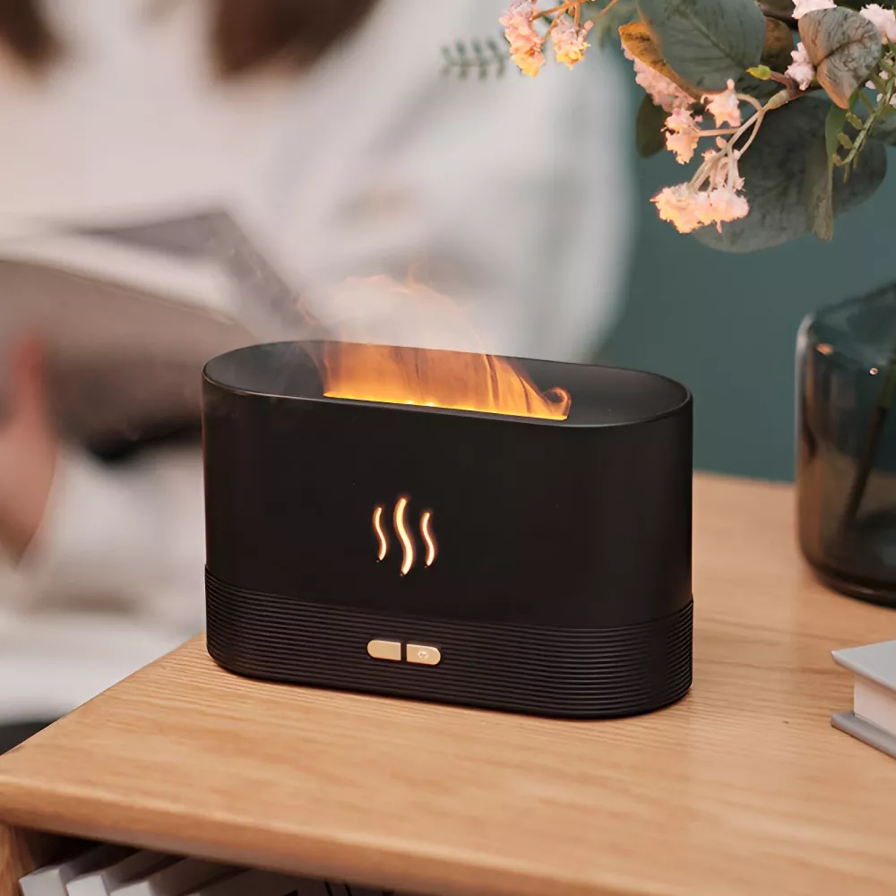 Aroma Diffuser Ultrasonic Cool Mist Maker with LED Flame Effect