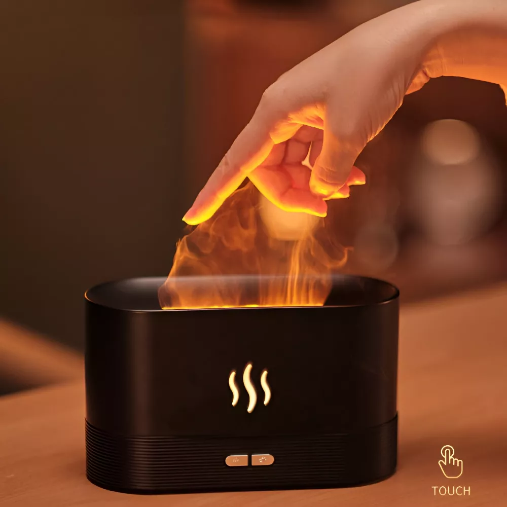 Aroma Diffuser Ultrasonic Cool Mist Maker with LED Flame Effect