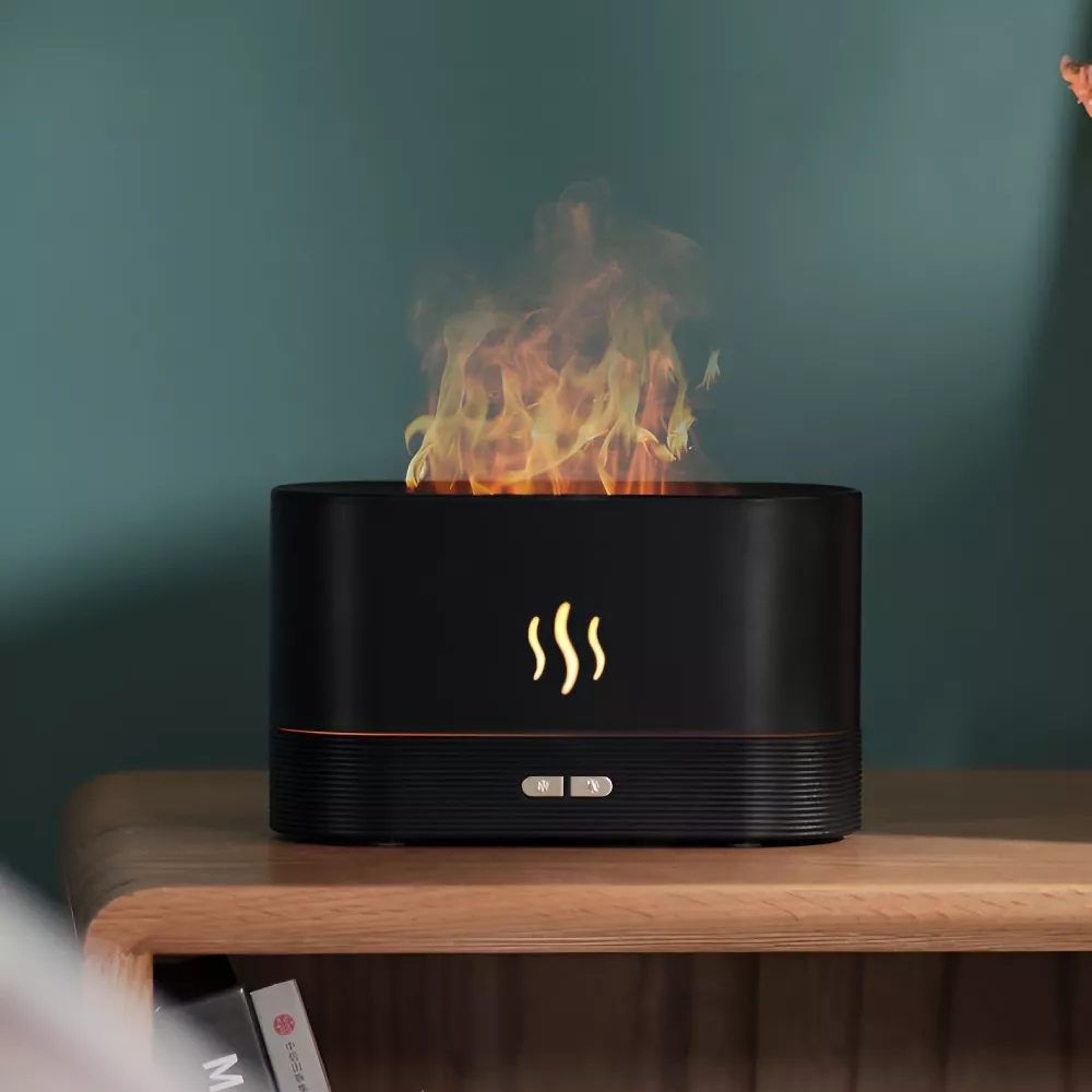 Aroma Diffuser Ultrasonic Cool Mist Maker with LED Flame Effect