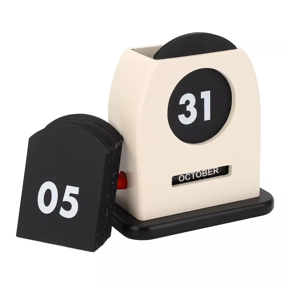Nordic Vintage Wooden Perpetual Table Calendar – Decorative & Functional