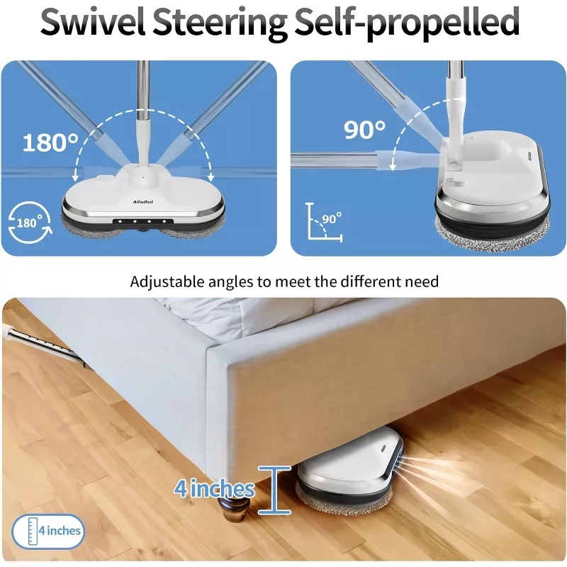Effortless Cordless Electric Spin Mop with Water Sprayer & LED Headlight