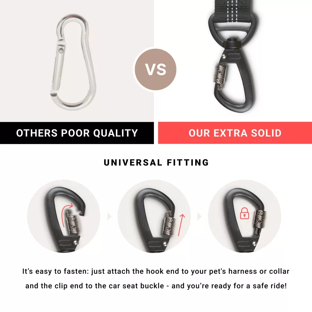 Adjustable Dog Car Seat Belt – Extra Safe & Anti-Shock