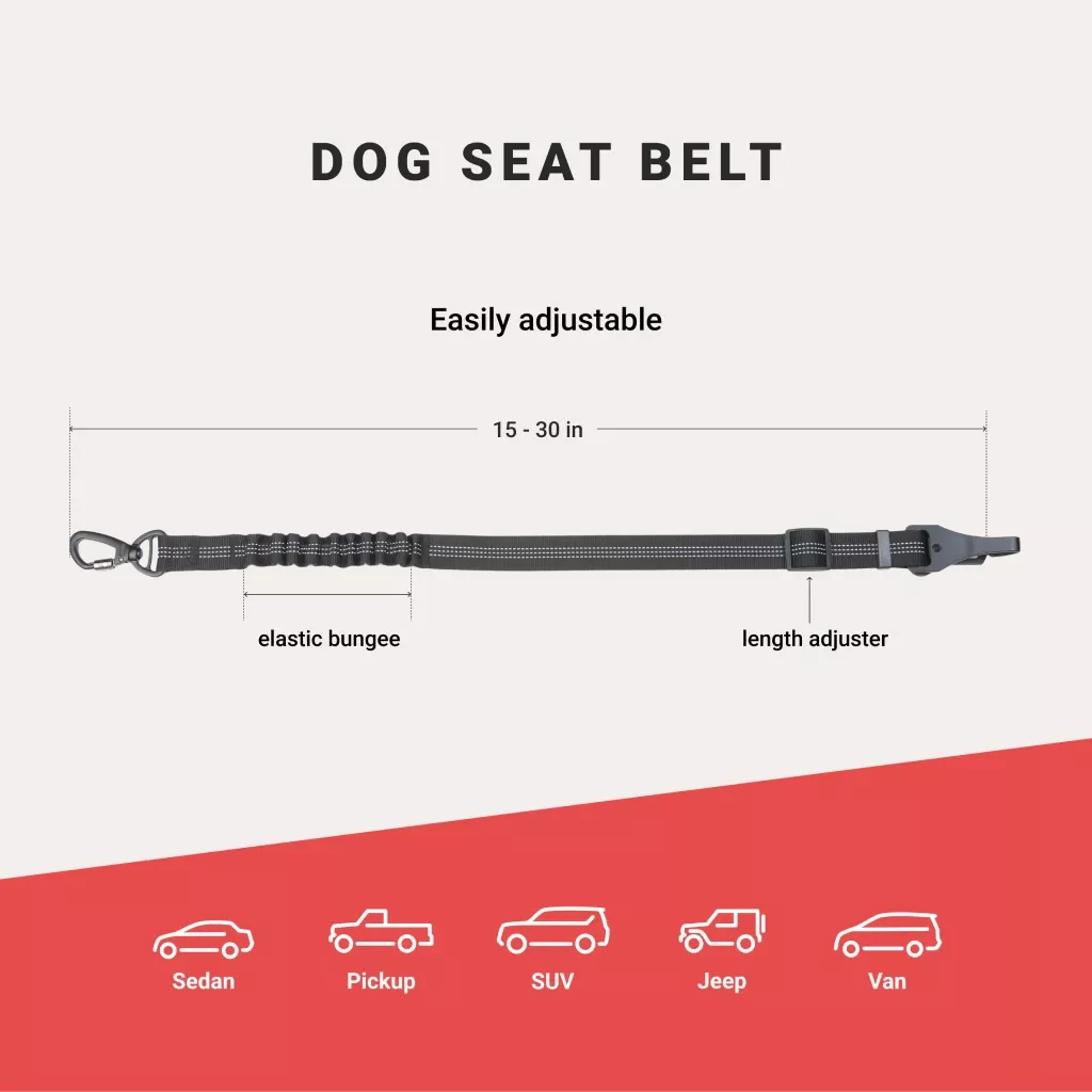 Adjustable Dog Car Seat Belt – Extra Safe & Anti-Shock