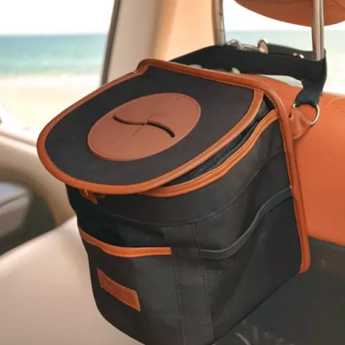 Spill-Proof Car Trash Can – Car Trash Bag – 2.5 Gal – Headrest/Central Console Attachment