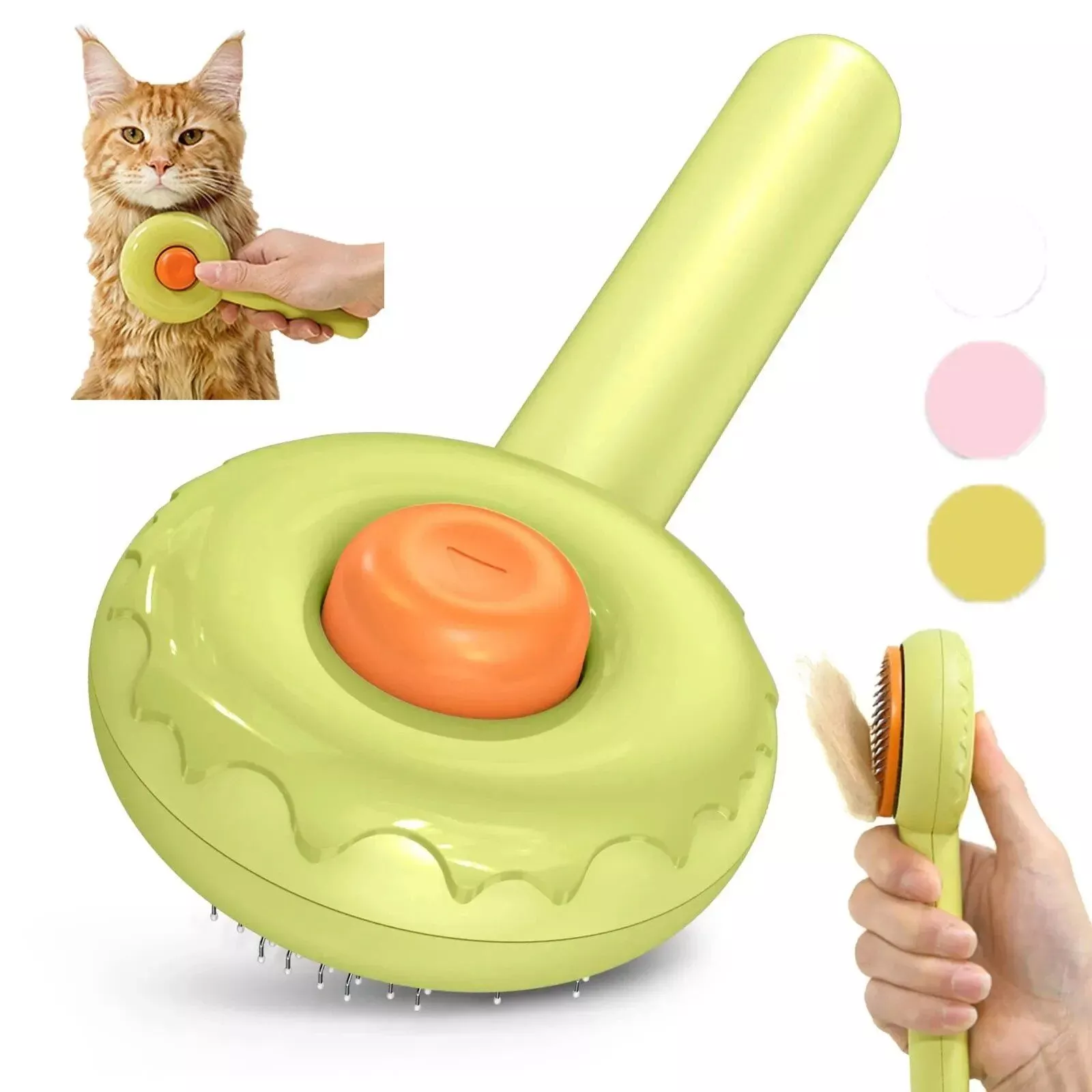 Deluxe Donut Cat & Dog Grooming Brush – Effortless Hair Removal & Comfort in One