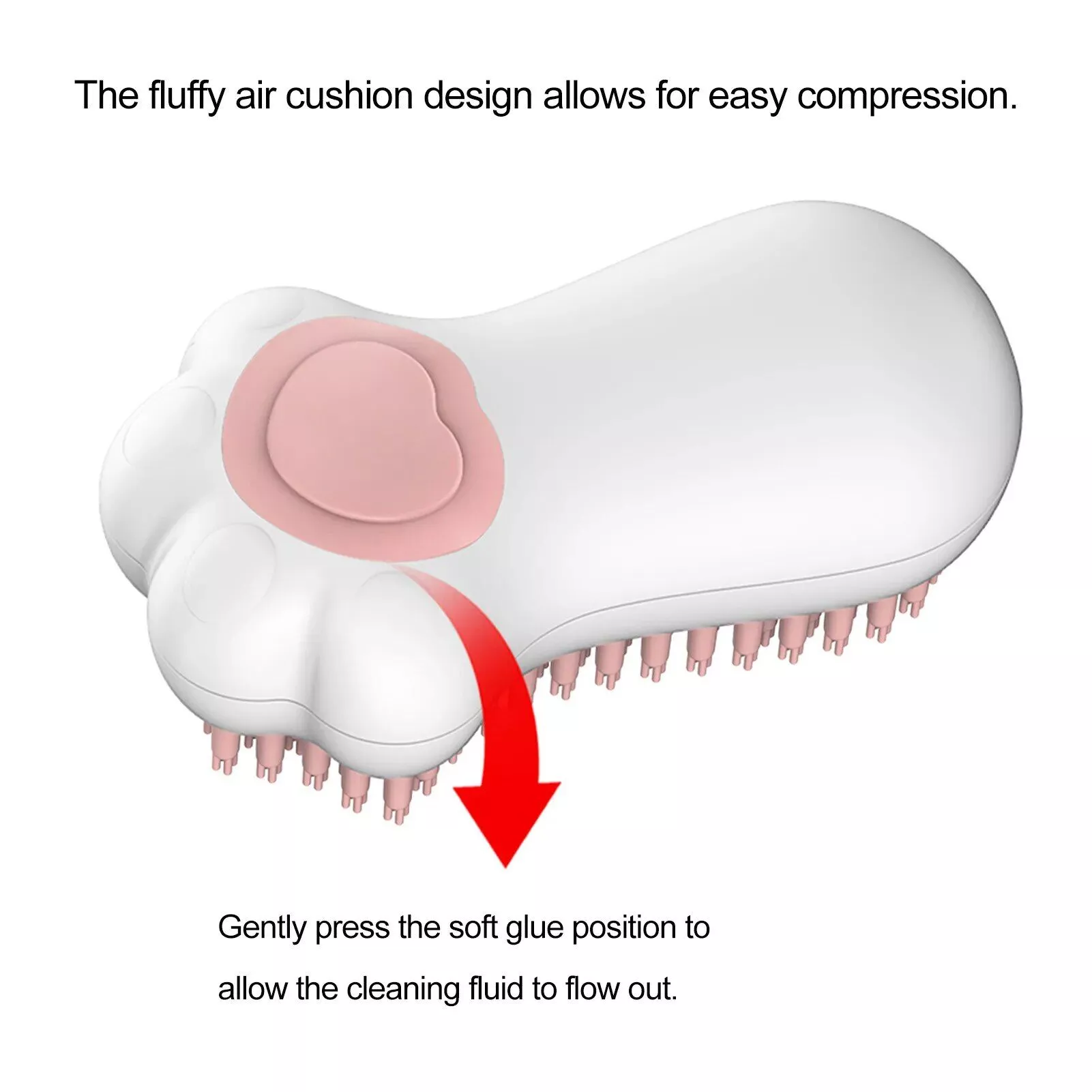 Delightful Pet Bath & Massage Brush with Soap Dispenser