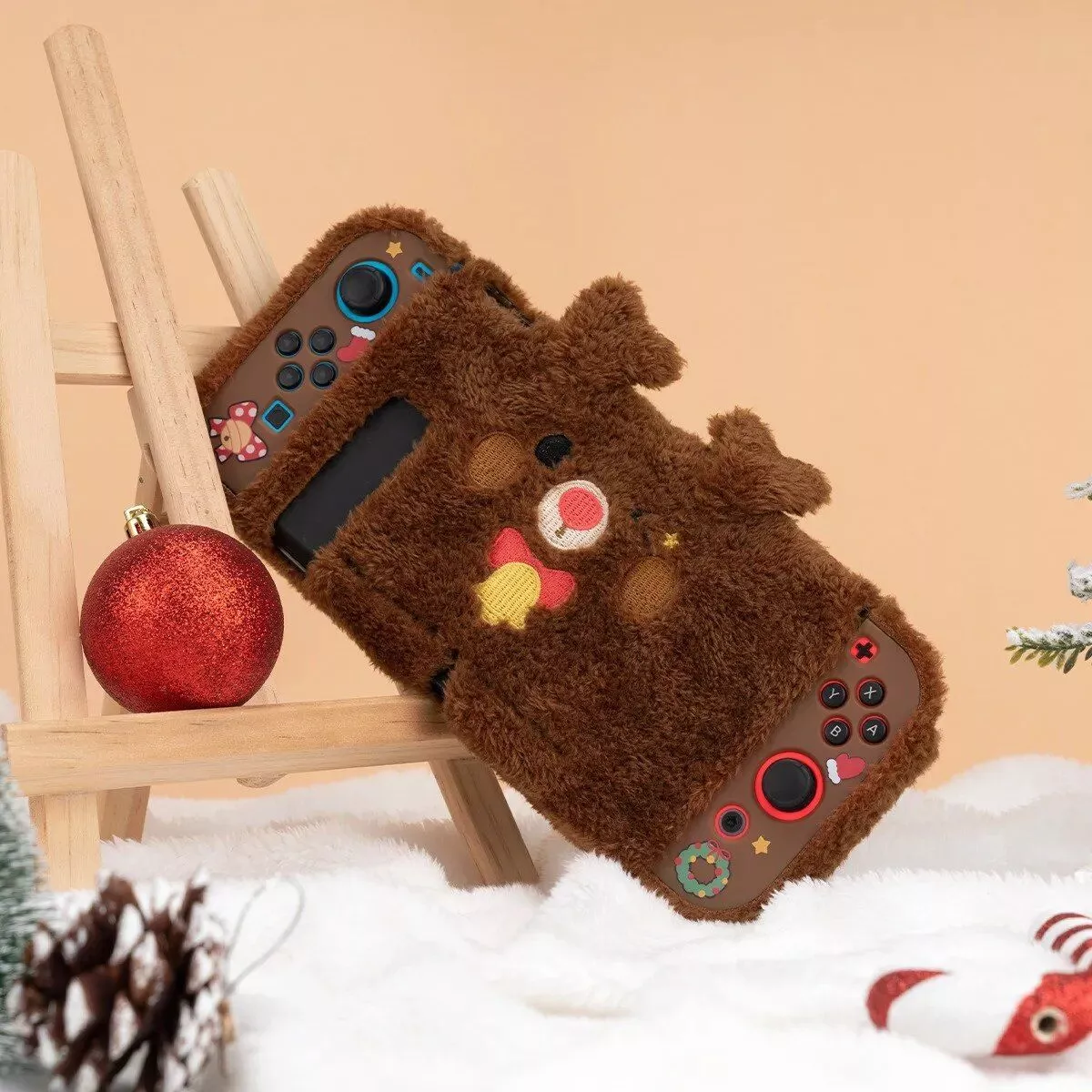 Christmas Theme Cute Plush Protective Case for Nintendo Switch and Joy-Con