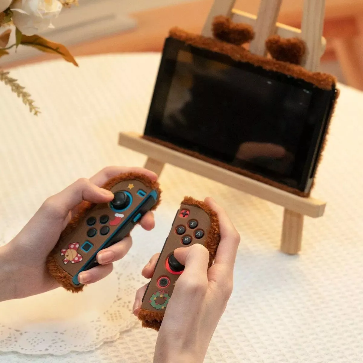 Christmas Theme Cute Plush Protective Case for Nintendo Switch and Joy-Con