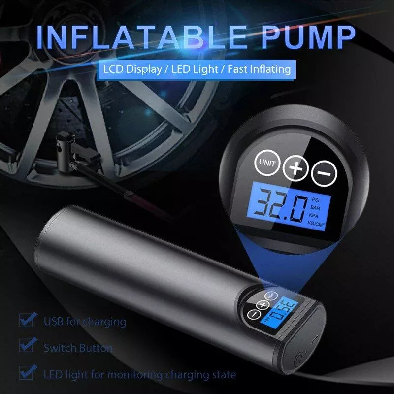 Portable 12V 150PSI Electric Air Pump with LCD Display