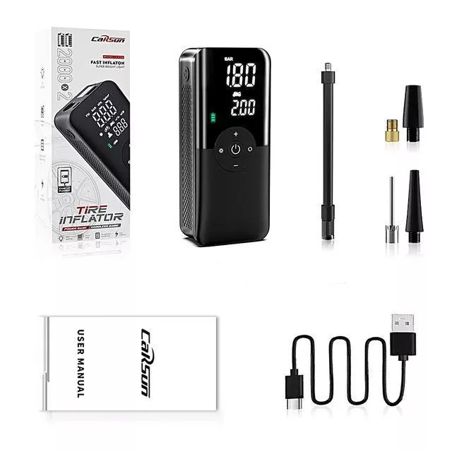 Air Compressor 12V Portable Tyre Inflator for Car, Electric Motorcycle, and Bicycle