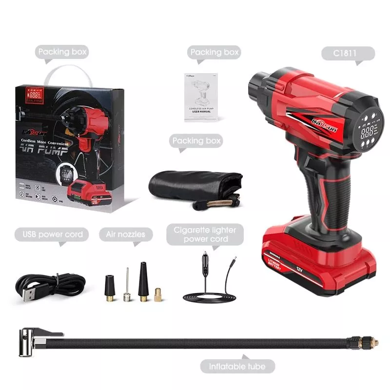 Portable Digital Tire Inflator – Handheld, Wireless, Rechargeable Air Compressor