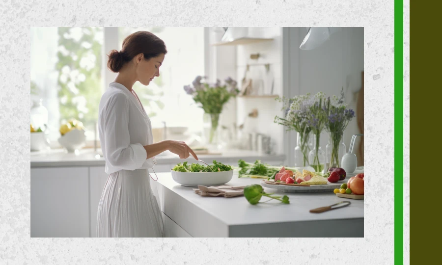 A Woman Preparing Food in the Kitchen