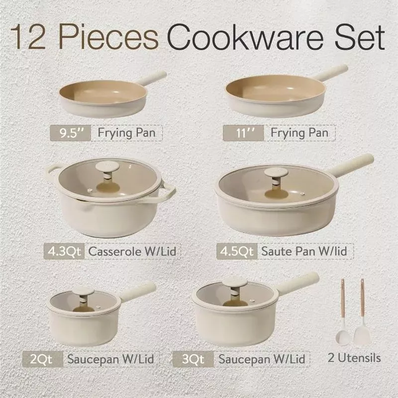 12-Piece Nonstick Ceramic Cookware Set