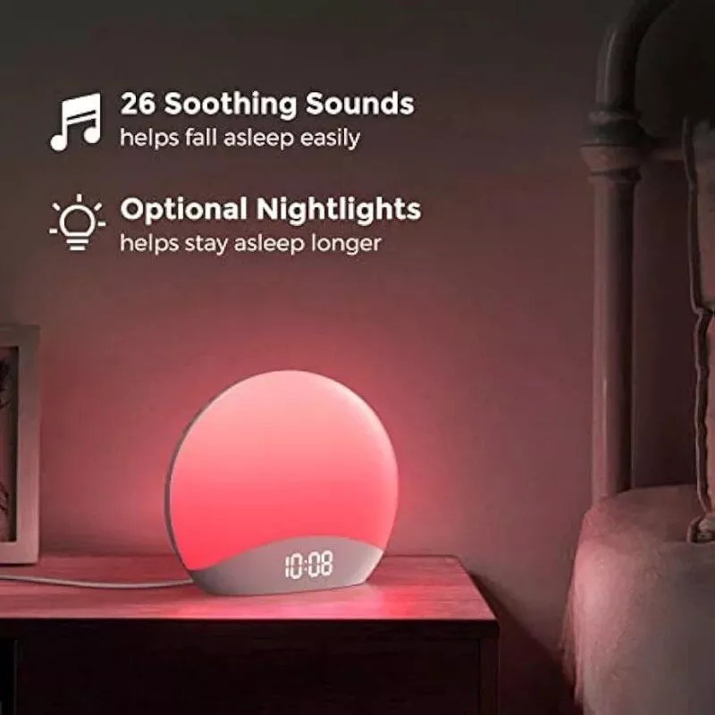 Wake Up Light & Sound Machine Alarm Clock with Night Light