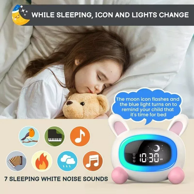 Kids’ Wake-Up and Sleep Training Alarm Clock with Soothing Sound Machine