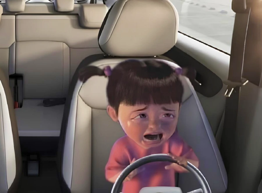 A Little Girl Crying In The Car