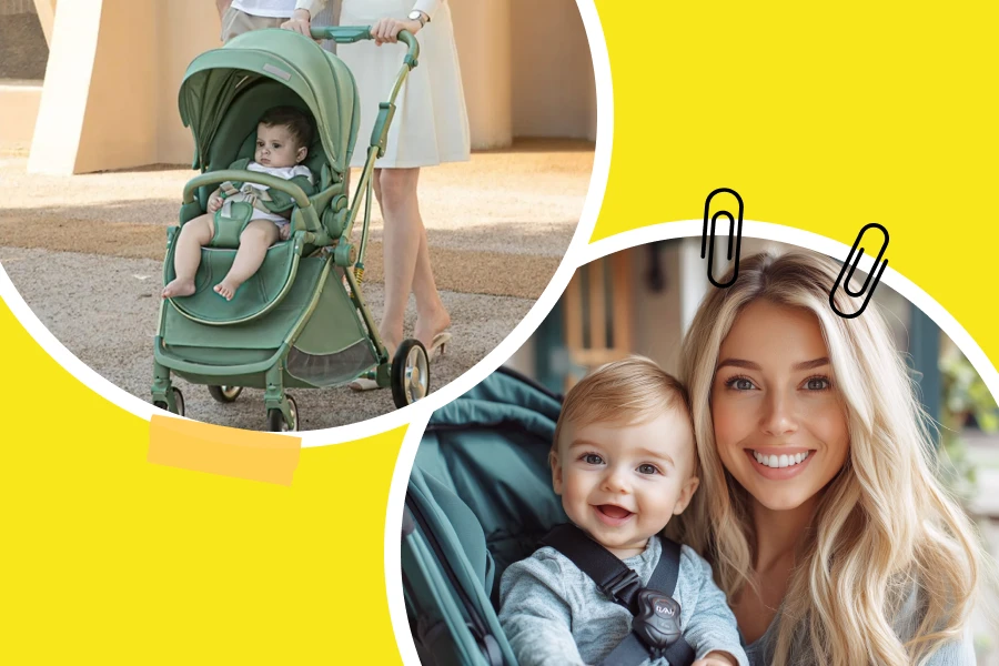 Carrying a foldable stroller for convenient travel