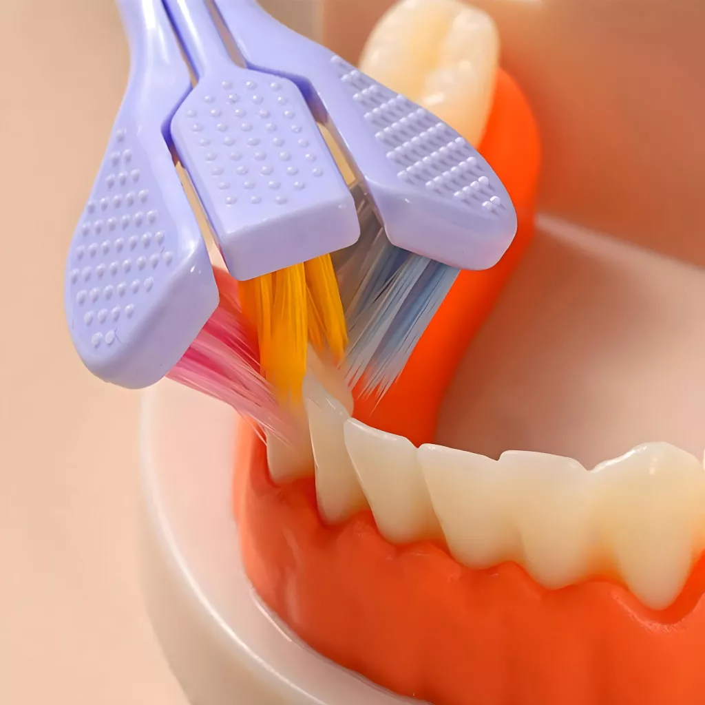 Triple-Sided Ultra-Fine Soft Bristle Toothbrush for Enhanced Oral Health