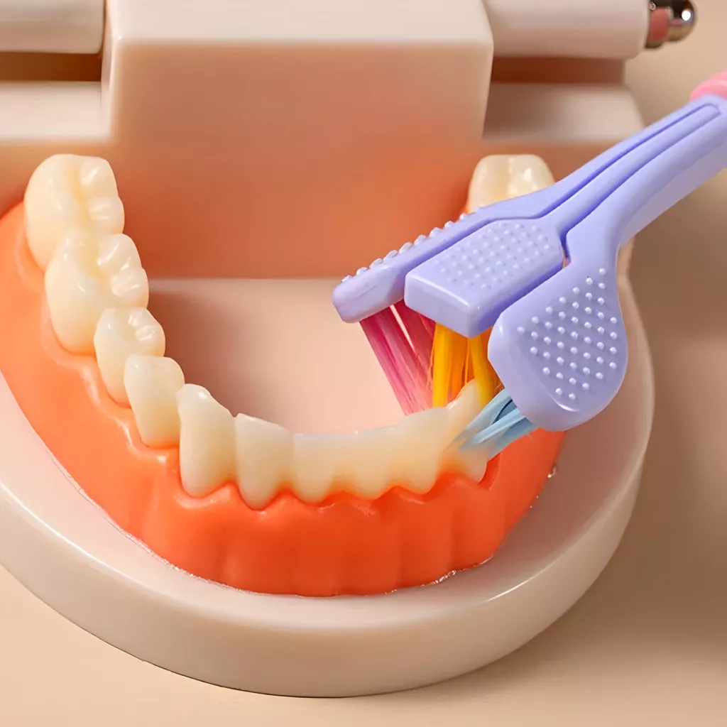 Triple-Sided Ultra-Fine Soft Bristle Toothbrush for Enhanced Oral Health